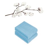 Badetuch 2er Set 100 x 150 cm Hellblau