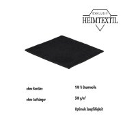 12 x Seiftuch 500 g/m²  30 x 30 cm Schwarz