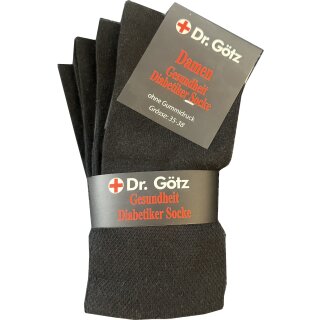 Diabetiker Socken 4er Pack 35-38 Damen 4 x schwarz
